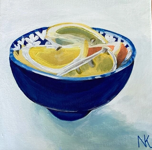 Lemons in Blue  by Natalie K