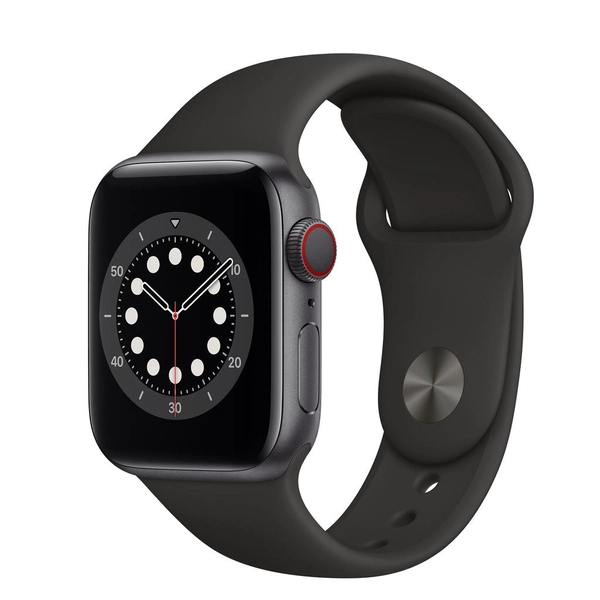 Apple Watch Series 6 (2020) GPS + Cellular 44 mm - Aluminium Space Gray - Sport band Black