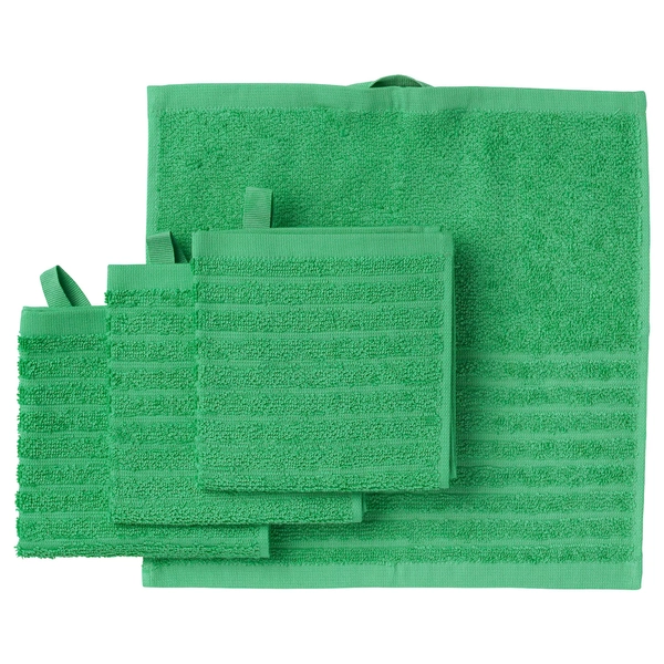 VÅGSJÖN Washcloth - bright green 12x12 "