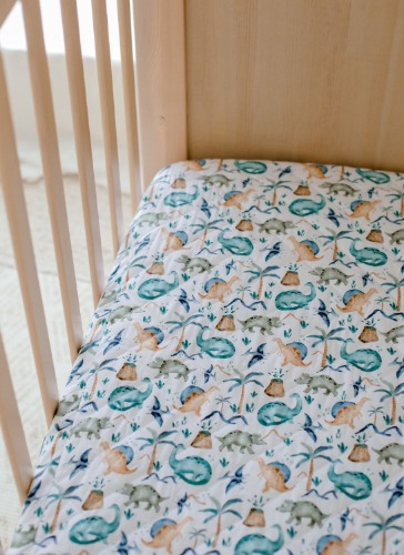 Bambella 2-in-1 Waterproof Cot Sheet & Mattress Protector | Wild Dinos | Default Title