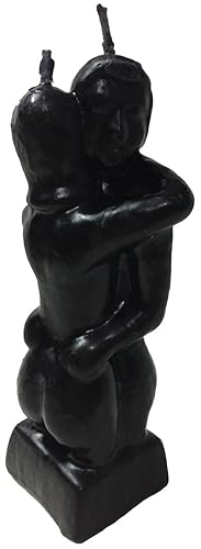 Erotic Couple Hugging Lover Figure Ritual Image Love Spell Candle Fall in Love with me - Adam & Eve - Love Ritual 5 inches (Black) - Black