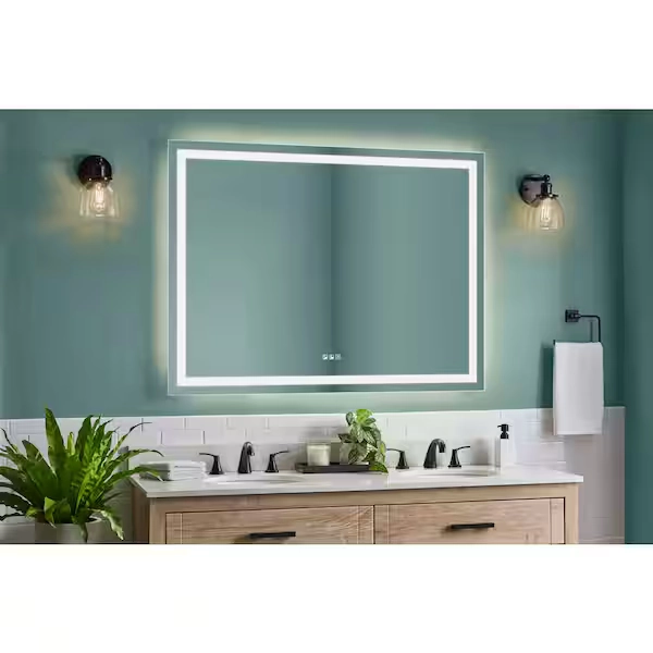 Glacier Bay 48 in. W x 36 in. H Rectangular Frameless Anti-Fog LED Light Wall Bathroom Vanity Mirror RS2310051-48x36FB