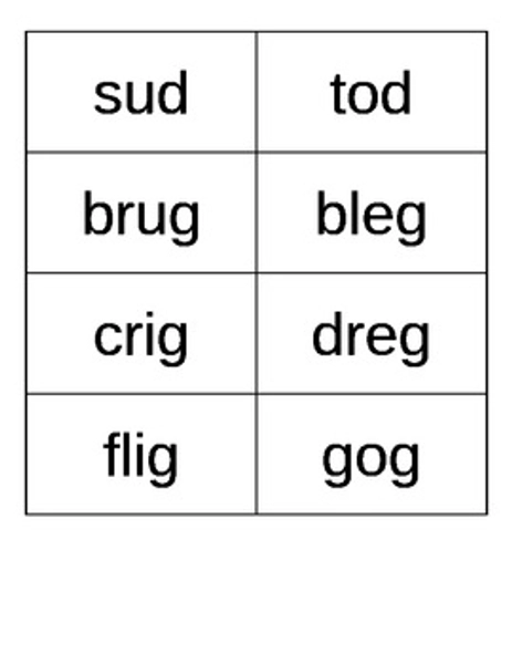 240 Nonsense Word Flash Cards CVC CCVC Short Vowels