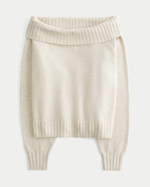 Hollister Comfy Cloud Foldover Off-the-Shoulder Sweater