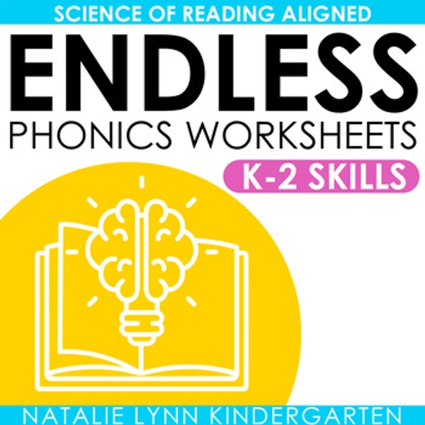 Science of Reading Phonics Worksheets Endless Bundle Kindergarten 1st 2nd Grade
