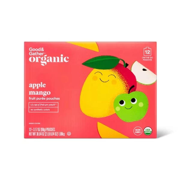 Apple-Mango Fruit Purée Pouches