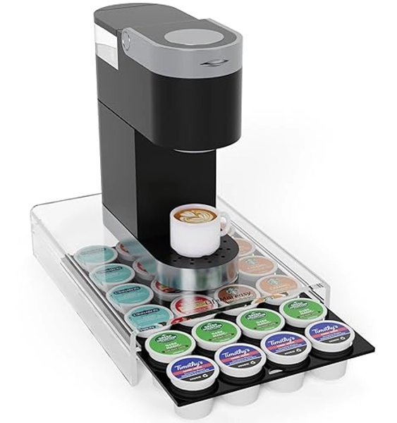 K Cup Holder - Coffee Pod Holder Storage Drawer for Coffee Capsule, Stand for Coffee Maker, Coffee Bar, Kitchen Organizer