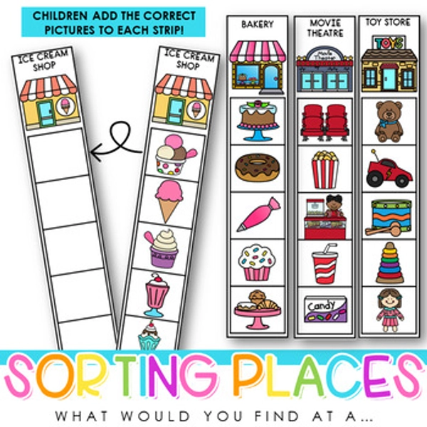 Life Skills Sorting Common Places in the Community - What Would You Find At A...