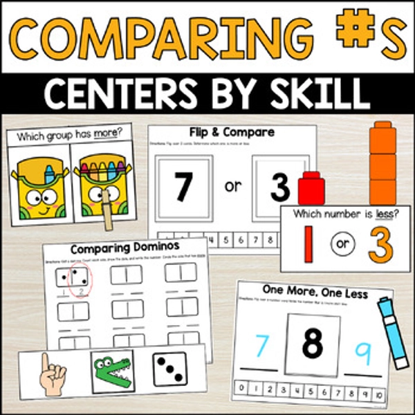 Kindergarten Centers By Skill - Comparing Numbers | Greater Than, Less Than