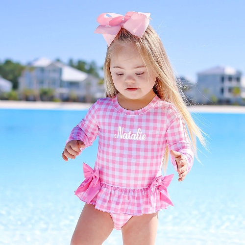 Capri Pink Rash Guard Swimsuit | 12-18M