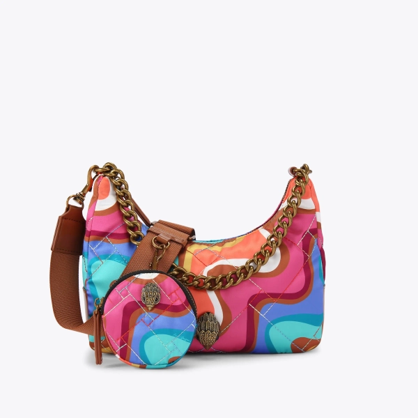 RECYCLED MULTI CROSS BODY Rainbow Swirl Nylon Cross Body Bag by KURT GEIGER LONDON