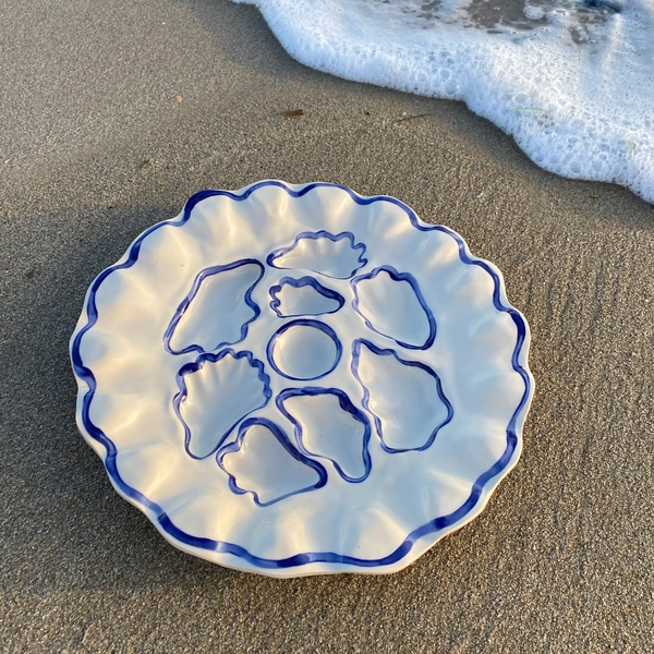 Blue and White Oyster Plate — Rex Design