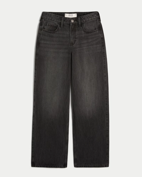 High-Rise Washed Black Jeans