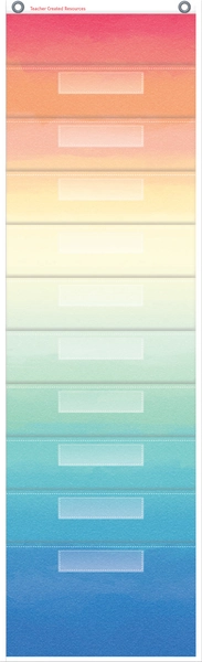 Watercolor 10 Pocket File Storage Pocket Chart