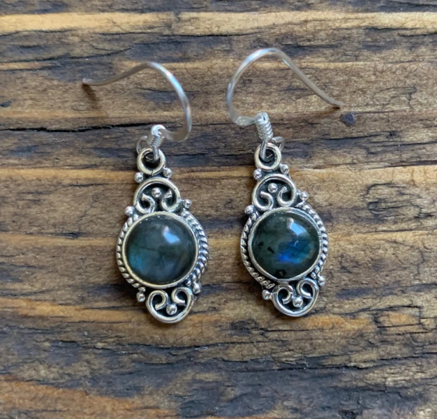 Labradorite/black Moonstone Earrings, Round Labradorite Earrings, Labradorite Dangle Earrings, Earrings Uk - Etsy UK