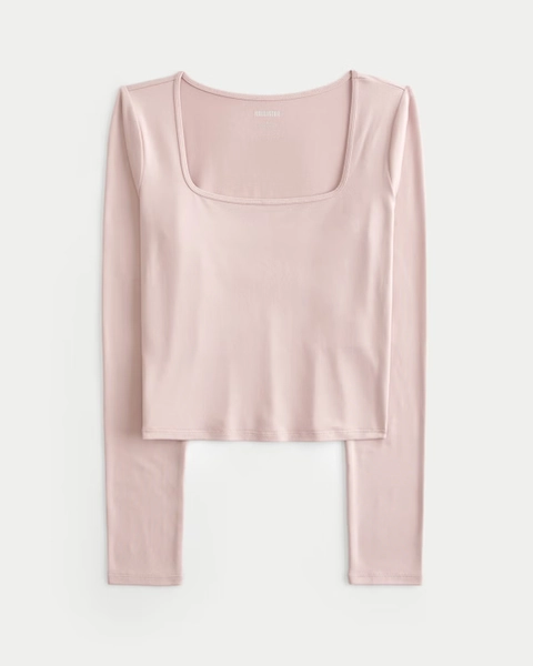 Women's Soft Stretch Seamless Fabric Square-Neck Top | Women's Tops | HollisterCo.com