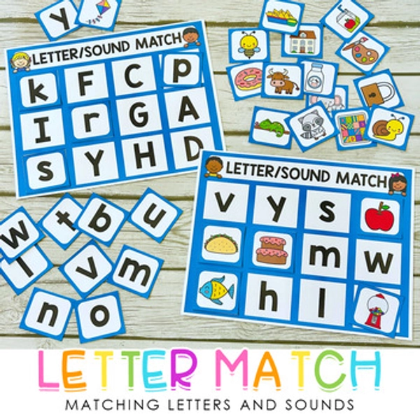 Letter and Sound Match - Matching Upper and Lowercase Letters & Beginning Sounds