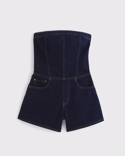 Strapless Denim Romper