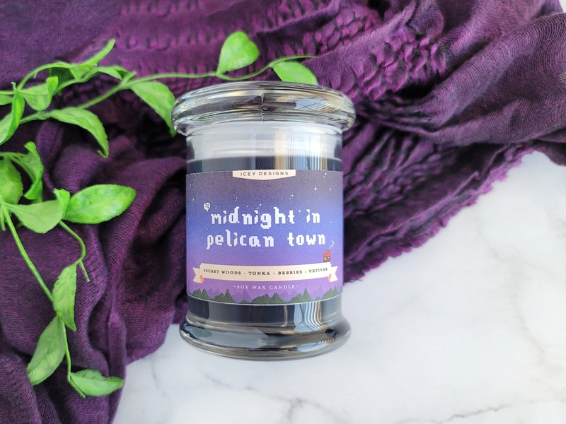 Midnight in Pelican Town // Stardew Valley-Inspired 8oz Jar Scented Soy Candle
