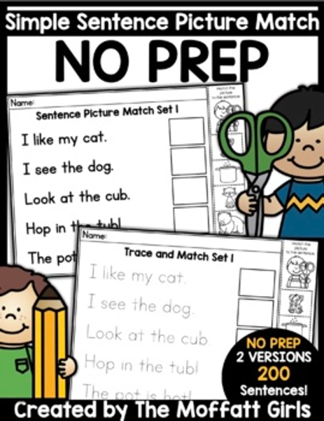 CVC Sentence Picture Match NO PREP