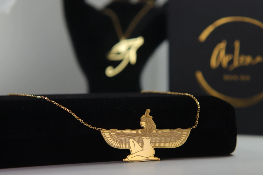 Maat The Goddess of truth Necklace silver Ma'at pendant symbol of balance and harmony Spiritual and ancient gold necklace best gift for her