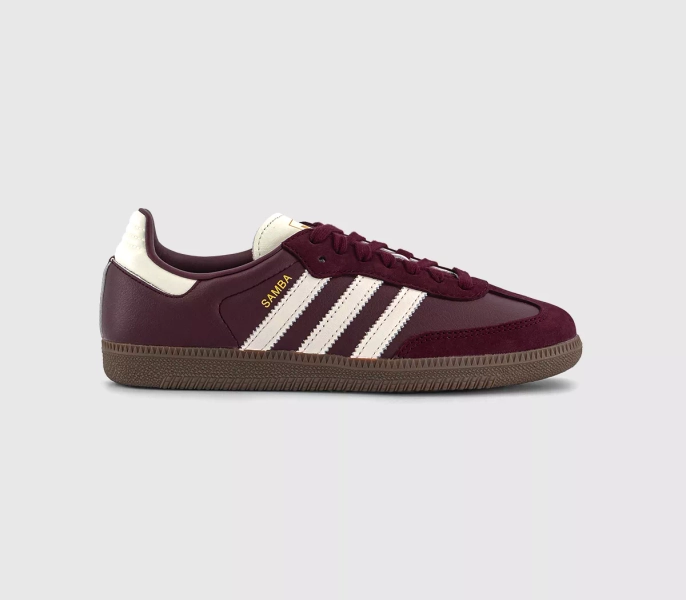 adidas Samba OG Trainers Maroon Offwhite Gum - Women's Trainers