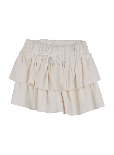Velvet Ruffle Mini Skirt CJ508 | White / S/M