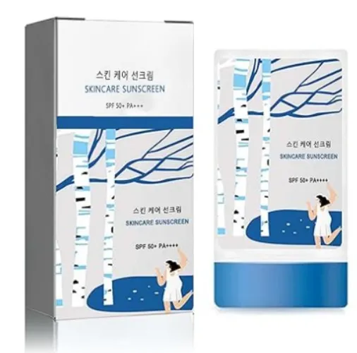 Round Birch Juice Moisturizing Sun Stick SPF50+ PA++++| 2024 New Upgrade Korean Birch Juice Skin Care Sunscreen,Laboratory Developed Facial Moisturizer Sunblock with Strong Sun Protection(1pc) - 1pc