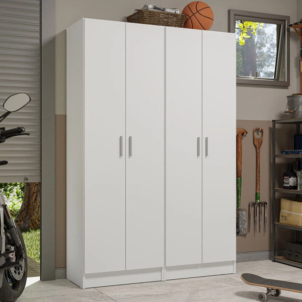 Hokku Designs Garage Set 2 Pantry Storage Cabinet with 10 Utility Shelves 47"L Wooden Organization Unit for Garage