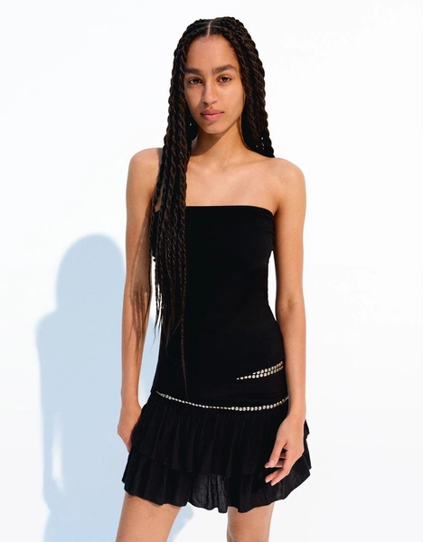 Bandeau top with gathered detail