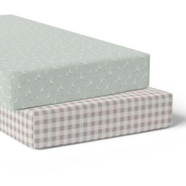 Bubba Blue Provincial Cot Fitted Sheets 2pk Olive/Taupe