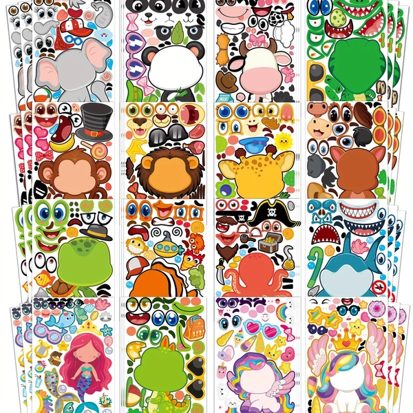 make a face stickers animal stickers summer sticker party - Temu