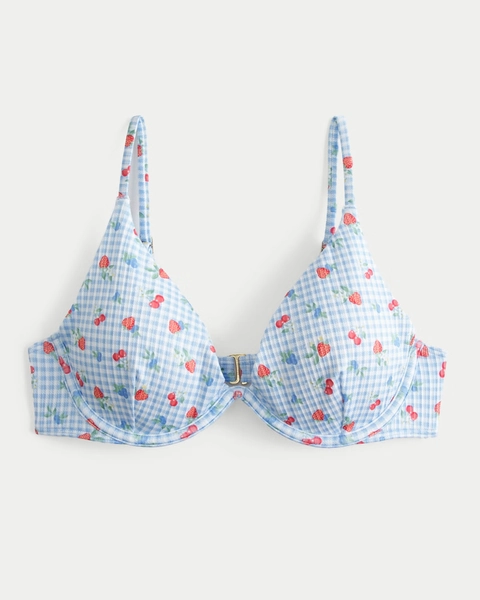 Ribbed Plunge Underwire Bikini Top