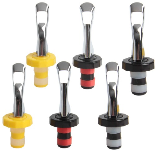 HAPY SHOP Wine Stoppers,6 PCS Food-Safe Silicone Bottle Stopper,Expanding Manual Beverage Bottle Stopper,Wine Bottle Cork,Creates Airtight Seal,Assorted Colors