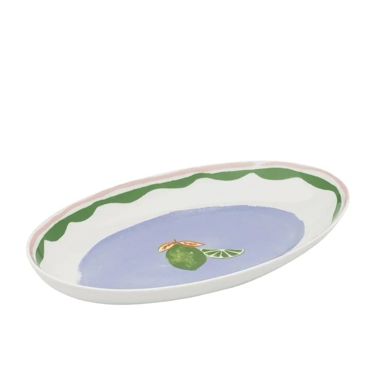 Porto Fiesta Oval Serving Platter 32x20cm Lime | Kitchen Warehouse™