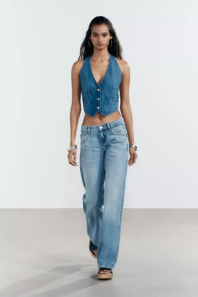 TRF WIDE-LEG LOW-RISE JEANS