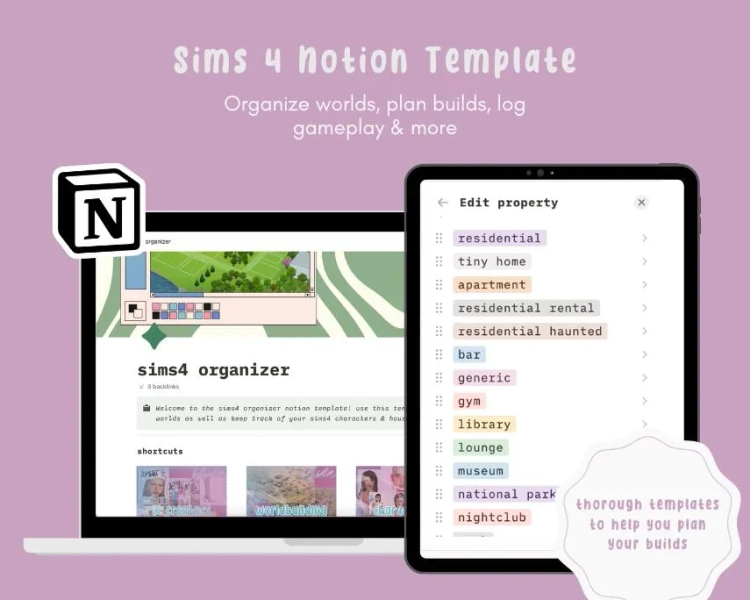 Sims4 Organizer Notion Template
