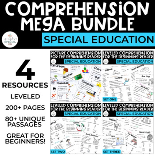 Comprehension Worksheets Bundle | Special Education | Reading Comprehension