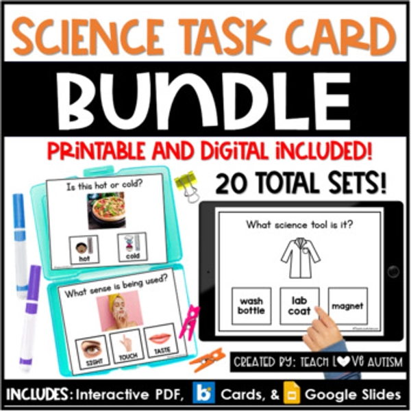 Science Printable Task Cards | Task Boxes | Boom Cards | Google Slides