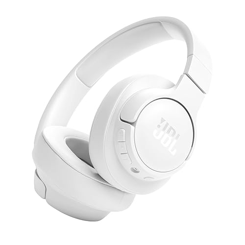 JBL Tune 720BT - Wireless Over-Ear Headphones with JBL Pure Bass Sound, Bluetooth 5.3, Up to 76H Battery Life and Speed Charge, Lightweight, Comfortable and Foldable Design (White) - White