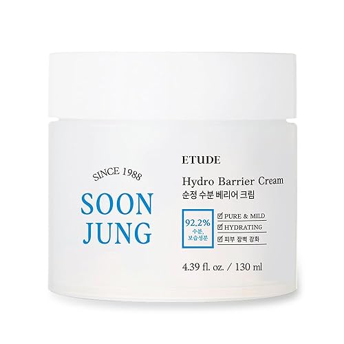 ETUDE Soonjung Hydro Barrier Cream BIG SIZE 130ml | Moisturizing and soothing cream | Korean Skin Care | Care Solution for sensitive skin | K-Beauty, Skin Care, Perfect for Gift - 4.4 Fl Oz (Pack of 1)