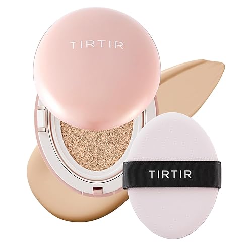 TIRTIR Mask Fit All Cover Pink Cushion Foundation | High coverage, Velvety Matte Finish, Lightweight, Flawless, Corrects Redness, Korean Cushion (#21N Ivory, Full Size, 0.63 Fl Oz) - 0.63 Fl Oz (Pack of 1) - 21N Ivory_New