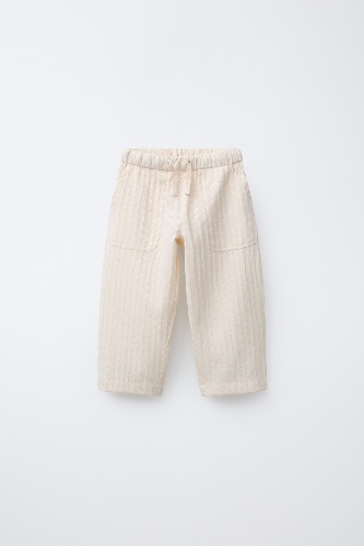 STRAIGHT LEG EMBROIDERED PANTS