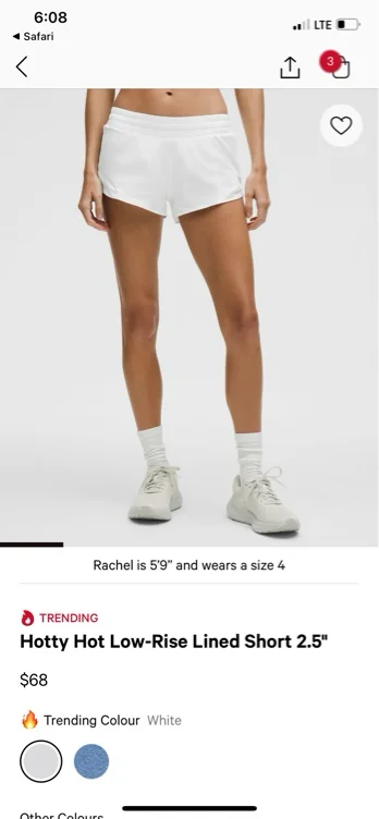 Lululemon Hotty hot shorts- white