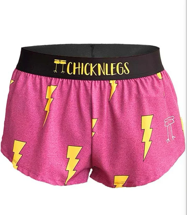 Women's Pink Bolts 1.5" Split Shorts