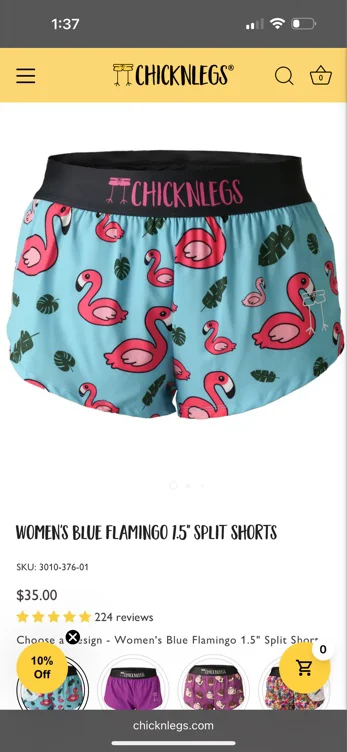 Women’s blue flamingo 1.5 split shorts