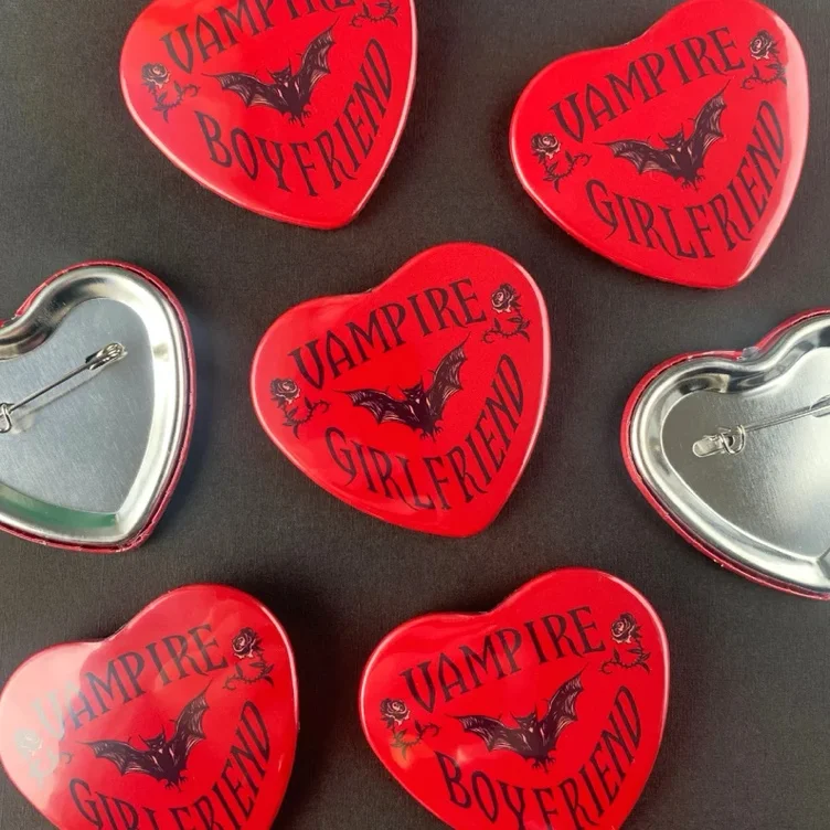 Vampire Girlfriend/Boyfriend Matching Couple Pinback Buttons