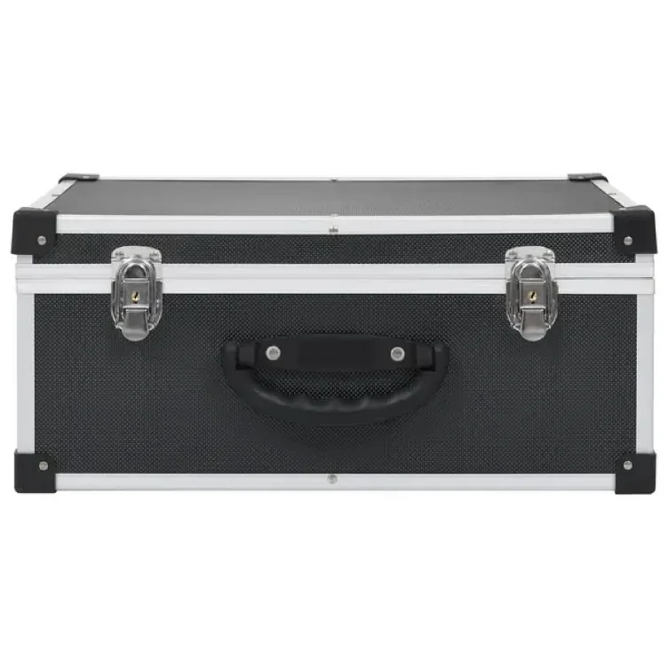 vidaXL CD Case Aluminum ABS Storage Organizer for 40/60/80 CDs Black/Silver