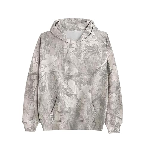 KVOTUU Women's Camo Hoodies Maple Leaf Print Oversized Hooded Sweatshirt Long Sleeve Fleece Pullover Hoodie Tops with Pockets - Small - D-multicolor 01