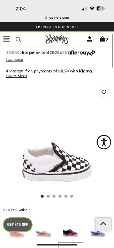 Vans Slip-On Checkerboard Skate Shoe - Baby / Toddler - Black / White
